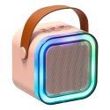 Zestaw do karaoke mikrofon + głośnik przenośny BLUETOOTH USB LED różowy Kik Sp. z o. o. Sp. k.