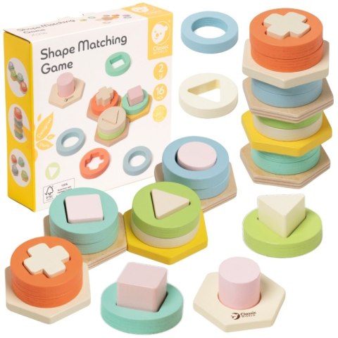 Classic World CLASSIC WORLD Sorter Montessori Kształtów i Kolorów Układanka Wieża Classic World CLASSIC WORLD Sorter Montessori Kształtów i Kolorów Układanka Wieża