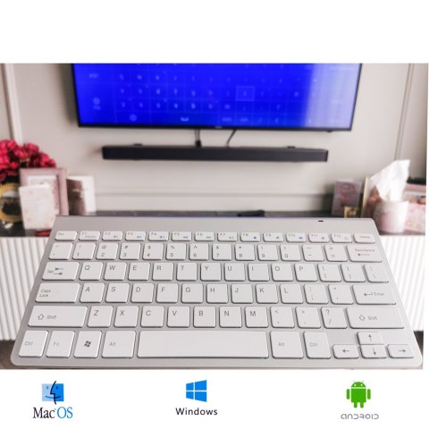 Klawiatura bezprzewodowa bluetooth Smart TV srebrna Kik Sp. z o. o. Sp. k. Klawiatura bezprzewodowa bluetooth Smart TV srebrna Kik Sp. z o. o. Sp. k.