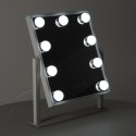 Lusterko do makijażu kosmetyczne podświetlane 9 LED Hollywood z 9 żarówkami USB 25 x 30 cm Kik Sp. z o. o. Sp. k.