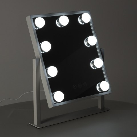 Lusterko do makijażu kosmetyczne podświetlane 9 LED Hollywood z 9 żarówkami USB 25 x 30 cm Kik Sp. z o. o. Sp. k. Lusterko do makijażu kosmetyczne podświetlane 9 LED Hollywood z 9 żarówkami USB 25 x 30 cm Kik Sp. z o. o. Sp. k.