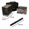 Markery dwustronne mazaki alkoholowe w etui 120 + podstawka Kik Sp. z o. o. Sp. k.