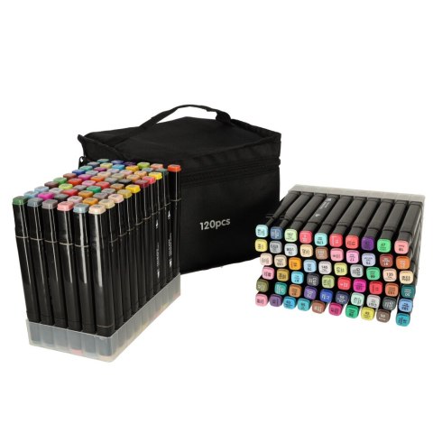 Markery dwustronne mazaki alkoholowe w etui 120 + podstawka Kik Sp. z o. o. Sp. k. Markery dwustronne mazaki alkoholowe w etui 120 + podstawka Kik Sp. z o. o. Sp. k.
