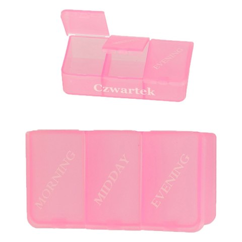 Pudełko organizer na leki na tabletki kasetka 7 dni 3 pory dnia 4 języki Kik Sp. z o. o. Sp. k. Pudełko organizer na leki na tabletki kasetka 7 dni 3 pory dnia 4 języki Kik Sp. z o. o. Sp. k.