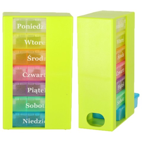 Pudełko organizer na leki na tabletki kasetka 7 dni 3 pory dnia 4 języki Kik Sp. z o. o. Sp. k. Pudełko organizer na leki na tabletki kasetka 7 dni 3 pory dnia 4 języki Kik Sp. z o. o. Sp. k.