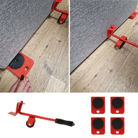 Rolki do transportu zestaw do przesuwania mebli 150kg 5w1 Kik Sp. z o. o. Sp. k. Rolki do transportu zestaw do przesuwania mebli 150kg 5w1 Kik Sp. z o. o. Sp. k.