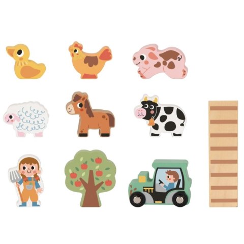 Tooky Toy TOOKY TOY Drewniana Składana Farma w Walizce ze Zwierzątkami Tooky Toy TOOKY TOY Drewniana Składana Farma w Walizce ze Zwierzątkami