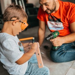 Woopie WOOPIE Duża Skrzynka z Narzędziami dla Dzieci Zestaw Majsterkowicza Wkrętarko-Wiertarka 15 el.