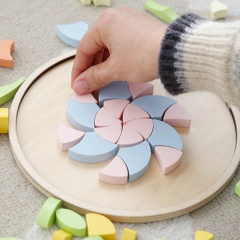Classic World CLASSIC WORLD Pastelowa Mandala Układanka Montessori Mozaika Kwiaty Classic World CLASSIC WORLD Pastelowa Mandala Układanka Montessori Mozaika Kwiaty