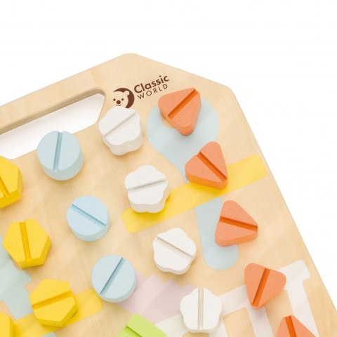 Classic World CLASSIC WORLD Wooden Manipulative Board Logic Puzzle Classic World CLASSIC WORLD Wooden Manipulative Board Logic Puzzle