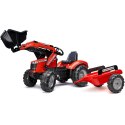 FALK FALK Traktor Massey Ferguson Czerwony na Pedały z Przyczepką od 3 Lat