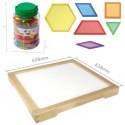 Masterkidz MASTERKIDZ Panel Skrzynia LED Sensoryczna + Klocki Montessori Mozaika 140 el.