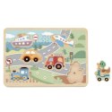 Tooky Toy TOOKY TOY Drewniane Interaktywne Puzzle Pojazdy