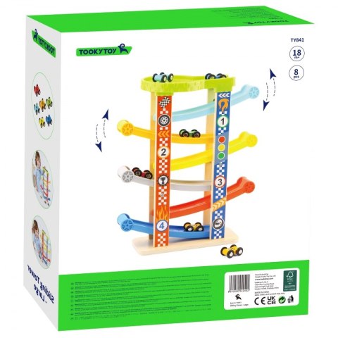 Tooky Toy TOOKY TOY Kolorowa Zjeżdżalnia Tor Dla Samochodów Tooky Toy TOOKY TOY Kolorowa Zjeżdżalnia Tor Dla Samochodów