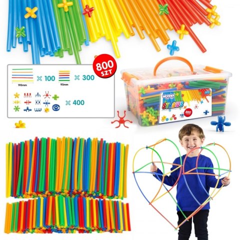 Woopie WOOPIE Klocki Konstrukcyjne Kolorowe Słomki 800 el. Woopie WOOPIE Klocki Konstrukcyjne Kolorowe Słomki 800 el.