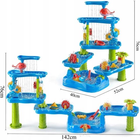 Woopie WOOPIE Ogromny Aquapark Stolik Wodny 6w1 Piaskownica Wodospad Tor Wodny 6-poziomowy Modułowy Woopie WOOPIE Ogromny Aquapark Stolik Wodny 6w1 Piaskownica Wodospad Tor Wodny 6-poziomowy Modułowy
