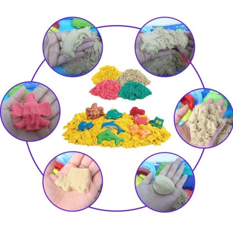 Woopie WOOPIE Piasek Kinetyczny 0,8 kg Zestaw w Koszyku z Foremkami + / Woopie WOOPIE Piasek Kinetyczny 0,8 kg Zestaw w Koszyku z Foremkami + /