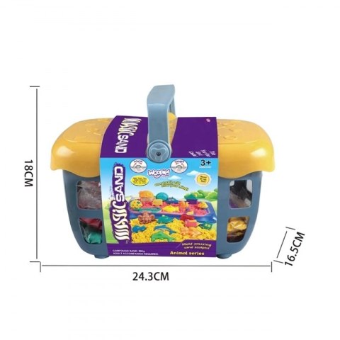 Woopie WOOPIE Piasek Kinetyczny 0,8 kg Zestaw w Koszyku z Foremkami + / Woopie WOOPIE Piasek Kinetyczny 0,8 kg Zestaw w Koszyku z Foremkami + /