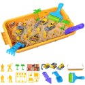 Woopie WOOPIE Piasek Kinetyczny 1,5 kg Zestaw XXL Plac Budowy Stolik z Foremkami i Pojazdami