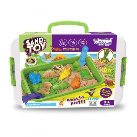 Woopie WOOPIE Piasek Kinetyczny 1,5 kg Zestaw XXL ZOO Safari Stolik z Foremkami Woopie WOOPIE Piasek Kinetyczny 1,5 kg Zestaw XXL ZOO Safari Stolik z Foremkami