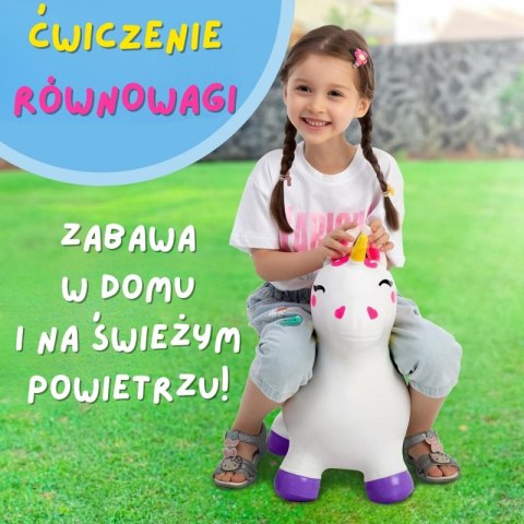 Woopie WOOPIE Skoczek Gumowy do Skakania Jednorożec Biały+ Pompka Woopie WOOPIE Skoczek Gumowy do Skakania Jednorożec Biały+ Pompka