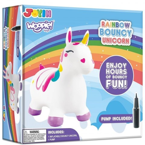 Woopie WOOPIE Skoczek Gumowy do Skakania Jednorożec Biały+ Pompka Woopie WOOPIE Skoczek Gumowy do Skakania Jednorożec Biały+ Pompka