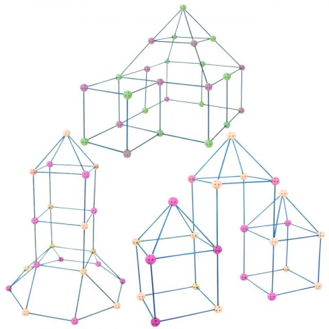 Woopie WOOPIE Zestaw Konstrukcyjny XXL Klocki do Budowania Namiotu Bazy Rurki Słomki 340 el.