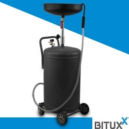 Bituxx Wózek do Zbierania Oleju 80L Sprężone Powietrze Regulowany Lejek Warsztat