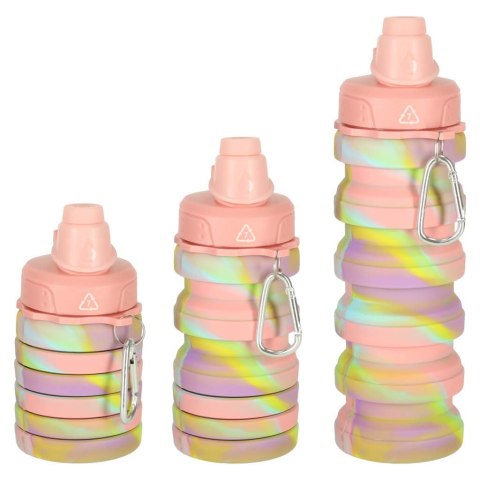 Butelka na wodę bidon silikonowy składany z uchwytem BPA FREE 500ml tęczowy Kik Sp. z o. o. Sp. k. Butelka na wodę bidon silikonowy składany z uchwytem BPA FREE 500ml tęczowy Kik Sp. z o. o. Sp. k.
