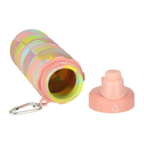 Butelka na wodę bidon silikonowy składany z uchwytem BPA FREE 500ml tęczowy Kik Sp. z o. o. Sp. k. Butelka na wodę bidon silikonowy składany z uchwytem BPA FREE 500ml tęczowy Kik Sp. z o. o. Sp. k.
