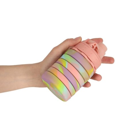 Butelka na wodę bidon silikonowy składany z uchwytem BPA FREE 500ml tęczowy Kik Sp. z o. o. Sp. k. Butelka na wodę bidon silikonowy składany z uchwytem BPA FREE 500ml tęczowy Kik Sp. z o. o. Sp. k.