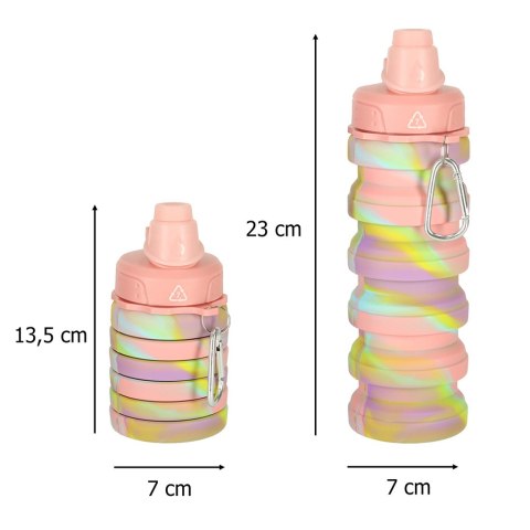 Butelka na wodę bidon silikonowy składany z uchwytem BPA FREE 500ml tęczowy Kik Sp. z o. o. Sp. k. Butelka na wodę bidon silikonowy składany z uchwytem BPA FREE 500ml tęczowy Kik Sp. z o. o. Sp. k.