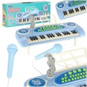 Keyboard dla dzieci pianinko interaktywne organki 37 klawiszy mikrofon statyw niebieskie Kik Sp. z o. o. Sp. k.