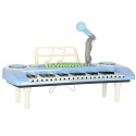 Keyboard dla dzieci pianinko interaktywne organki 37 klawiszy mikrofon statyw niebieskie Kik Sp. z o. o. Sp. k.