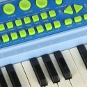 Keyboard dla dzieci pianinko interaktywne organki 37 klawiszy mikrofon statyw niebieskie Kik Sp. z o. o. Sp. k.