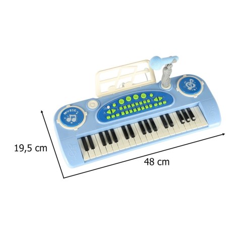 Keyboard dla dzieci pianinko interaktywne organki 37 klawiszy mikrofon statyw niebieskie Kik Sp. z o. o. Sp. k. Keyboard dla dzieci pianinko interaktywne organki 37 klawiszy mikrofon statyw niebieskie Kik Sp. z o. o. Sp. k.