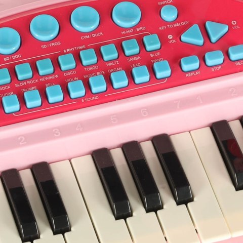 Keyboard dla dzieci pianinko interaktywne organki 37 klawiszy mikrofon statyw różowe Kik Sp. z o. o. Sp. k. Keyboard dla dzieci pianinko interaktywne organki 37 klawiszy mikrofon statyw różowe Kik Sp. z o. o. Sp. k.