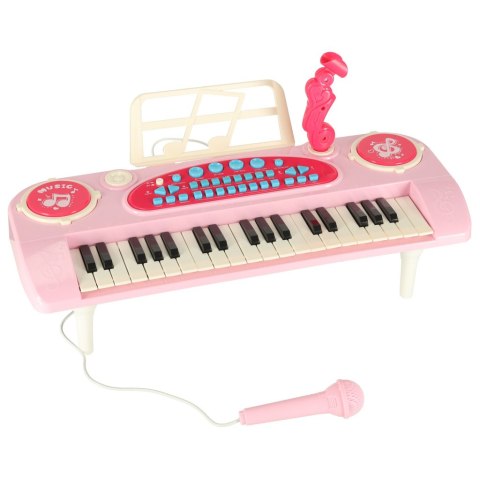 Keyboard dla dzieci pianinko interaktywne organki 37 klawiszy mikrofon statyw różowe Kik Sp. z o. o. Sp. k. Keyboard dla dzieci pianinko interaktywne organki 37 klawiszy mikrofon statyw różowe Kik Sp. z o. o. Sp. k.