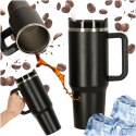 Kubek termiczny ze słomką i uchwytem termos 1200ml czarny Kik Sp. z o. o. Sp. k.