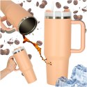 Kubek termiczny ze słomką i uchwytem termos 1200ml róż pudrowy Kik Sp. z o. o. Sp. k.