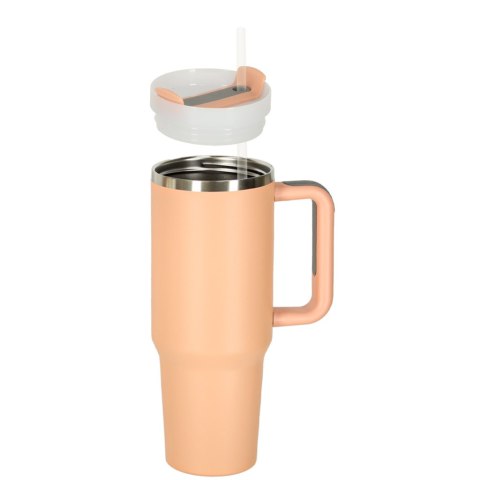 Kubek termiczny ze słomką i uchwytem termos 1200ml róż pudrowy Kik Sp. z o. o. Sp. k. Kubek termiczny ze słomką i uchwytem termos 1200ml róż pudrowy Kik Sp. z o. o. Sp. k.