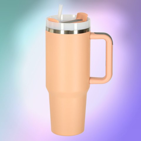 Kubek termiczny ze słomką i uchwytem termos 1200ml róż pudrowy Kik Sp. z o. o. Sp. k. Kubek termiczny ze słomką i uchwytem termos 1200ml róż pudrowy Kik Sp. z o. o. Sp. k.