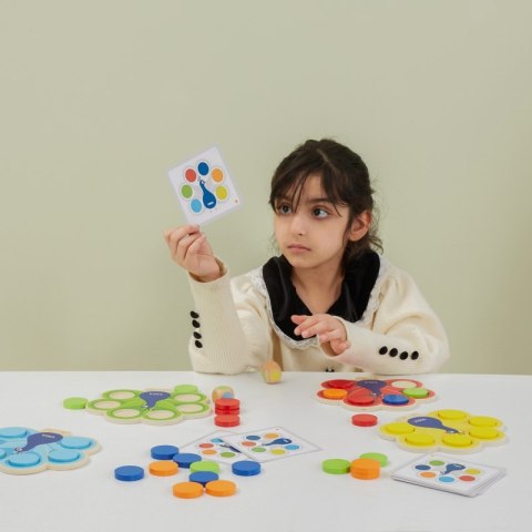 Viga Toys VIGA Drewniana Gra Dopasuj Kolory Pawi Ogon Montessori + Karty Viga Toys VIGA Drewniana Gra Dopasuj Kolory Pawi Ogon Montessori + Karty