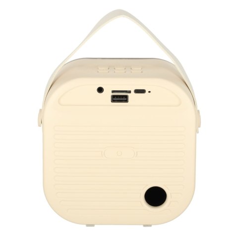 Zestaw do karaoke głośnik Bluetooth 2 mikrofony USB LED 10W kremowy Kik Sp. z o. o. Sp. k. Zestaw do karaoke głośnik Bluetooth 2 mikrofony USB LED 10W kremowy Kik Sp. z o. o. Sp. k.