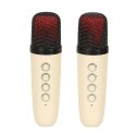Zestaw do karaoke głośnik Bluetooth 2 mikrofony USB LED 10W kremowy Kik Sp. z o. o. Sp. k.