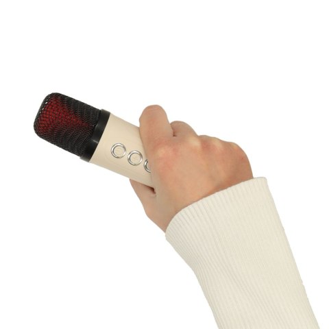 Zestaw do karaoke głośnik Bluetooth 2 mikrofony USB LED 10W kremowy Kik Sp. z o. o. Sp. k. Zestaw do karaoke głośnik Bluetooth 2 mikrofony USB LED 10W kremowy Kik Sp. z o. o. Sp. k.