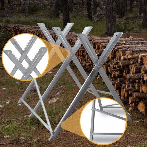 Bituxx Stojak na Drewno do Cięcia Ocynkowany Wytrzymały 150kg Kompaktowy Bituxx Bituxx Stojak na Drewno do Cięcia Ocynkowany Wytrzymały 150kg Kompaktowy Bituxx