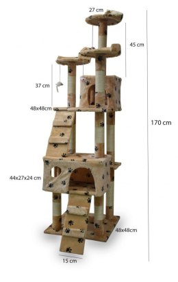 E-hurtownia DRAPAK DLA KOTA DUŻY 170cm WYSOKI LEGOWISKO DOMEK SŁUPEK DRZEWKO BEŻOWY