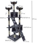 E-hurtownia DRAPAK DLA KOTA DUŻY 170cm WYSOKI LEGOWISKO DOMEK SŁUPEK DRZEWKO SZARY