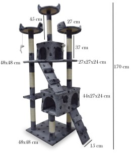 E-hurtownia DRAPAK DLA KOTA DUŻY 170cm WYSOKI LEGOWISKO DOMEK SŁUPEK DRZEWKO SZARY